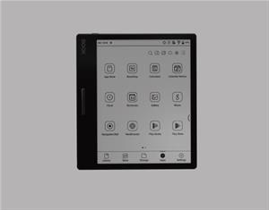 eBookReader Onyx BOOX Leaf 2 sort og hvid forfra med apps